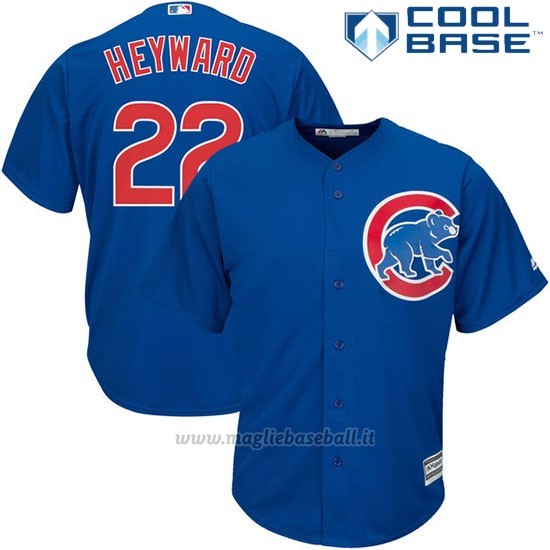 Maglia Baseball Uomo Chicago Cubs 22 Jason Heyward Majestic Autentico Collezione Cool Base